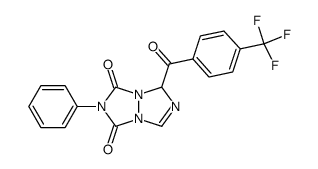 2-Phenyl-7-<4-(trifluormethyl)benzoyl>-1H,7H-s-triazolo<1,2-a>-s-triazol-1,3(2H)-dion结构式