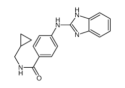 4-(1H-benzimidazol-2-ylamino)-N-(cyclopropylmethyl)benzamide结构式