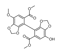 7-hydroxy-7'-methoxy-4,4'-bis(1,3-benzodioxole)-5,5'-dicarboxylic acid dimethyl ester Structure