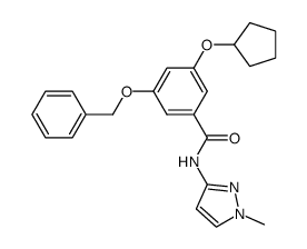 3-(cyclopentyloxy)-N-(1-methyl-1H-pyrazol-3-yl)-5-[(phenylmethyl)oxy]benzamide结构式