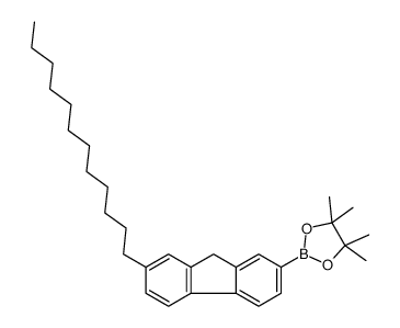 2-(7-dodecyl-9H-fluoren-2-yl)-4,4,5,5-tetramethyl-1,3,2-dioxaborolane结构式