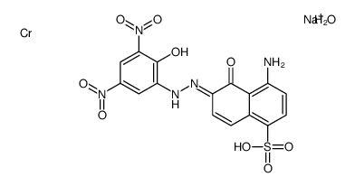 sodium [4-amino-5-hydroxy-6-[(2-hydroxy-3,5-dinitrophenyl)azo]naphthalene-1-sulphonato(3-)]hydroxychromate(1-) structure