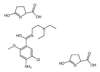 5-oxo-L-proline, compound with 4-amino-5-chloro-N-[2-(diethylamino)ethyl]-o-anisamide (2:1) structure