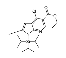 ethyl 4-chloro-2-methyl-1-triisopropylsilyl-pyrrolo[2,3-b]pyridin e-5-carboxylate结构式