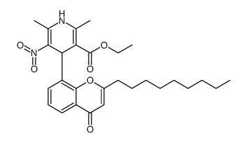 1,4-dihydro-2,6-dimethyl-5-nitro-4-(2-nonyl-4-oxo-4H-1-benzopyran-8-yl)-3-Pyridine carbocylic acid ethyl ester Structure