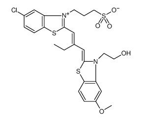 Benzothiazolium, 5-chloro-2-[2-[[3-(2-hydroxyethyl)-5-methoxy-2(3H)-benzothiazolylidene]methyl]-1-buten-1-yl]-3-(3-sulfopropyl)-, inner salt结构式