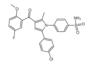 4-(5-(4-chlorophenyl)-3-(5-fluoro-2-methoxybenzoyl)-2-methyl-1H-pyrrol-1-yl)benzenesulfonamide结构式