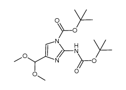 tert-butyl 2-tert-butoxycarbonylamino-4-dimethoxymethyl-1H-imidazol-1-carboxylate Structure