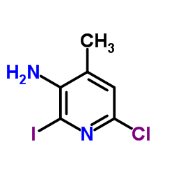 6-氯-2-碘-4-甲基吡啶-3-胺结构式