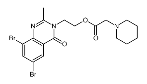 2-(6,8-dibromo-2-methyl-4-oxoquinazolin-3-yl)ethyl 2-piperidin-1-ylacetate Structure