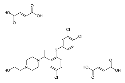 (Z)-but-2-enedioic acid,2-[4-[1-[5-chloro-2-(3,4-dichlorophenyl)sulfanylphenyl]ethyl]piperazin-1-yl]ethanol结构式