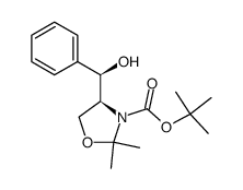 (S)-4-((R)-Hydroxy-phenyl-methyl)-2,2-dimethyl-oxazolidine-3-carboxylic acid tert-butyl ester结构式