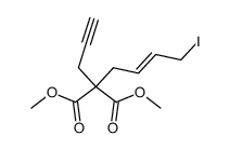 (E)-2-(4-iodobut-2-enyl)-(2-prop-2-ynyl)-malonic acid dimethyl ester Structure
