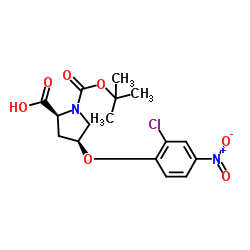 (4S)-4-(2-Chloro-4-nitrophenoxy)-1-{[(2-methyl-2-propanyl)oxy]carbonyl}-L-proline Structure