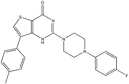 2-[4-(4-fluorophenyl)piperazin-1-yl]-7-(4-methylphenyl)-1H-thieno[3,2-d]pyrimidin-4-one结构式