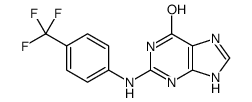 2-[4-(trifluoromethyl)anilino]-3,7-dihydropurin-6-one结构式