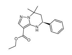 ethyl (5S)-7,7-dimethyl-5-phenyl-4,5,6,7-tetrahydropyrazolo[1,5-a]pyrimidine-3-carboxylate结构式