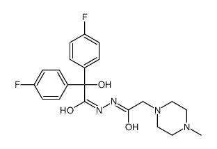 2,2-bis(4-fluorophenyl)-2-hydroxy-N'-[2-(4-methylpiperazin-1-yl)acetyl]acetohydrazide结构式