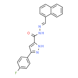 (E)-3-(4-fluorophenyl)-N-(naphthalen-1-ylmethylene)-1H-pyrazole-5-carbohydrazide structure