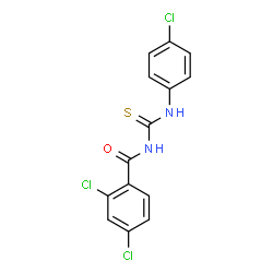 2,4-dichloro-N-{[(4-chlorophenyl)amino]carbonothioyl}benzamide结构式