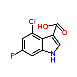 4-Chloro-6-fluoro-1H-indole-3-carboxylic acid结构式