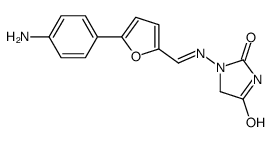 1-[(E)-[5-(4-aminophenyl)furan-2-yl]methylideneamino]imidazolidine-2,4-dione Structure