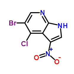 5-溴-4-氯-3-硝基-1H-吡咯并[2,3-b]吡啶结构式