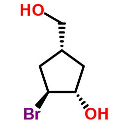 Cyclopentanemethanol, 3-bromo-4-hydroxy-, (1-alpha-,3-ba-,4-alpha-)- (9CI)结构式