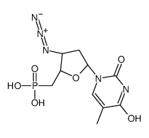[(2S,3S,5R)-3-azido-5-(5-methyl-2,4-dioxopyrimidin-1-yl)oxolan-2-yl]methylphosphonic acid结构式
