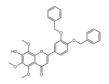 2-(3,4-bis(benzyloxy)phenyl)-7-hydroxy-5,6,8-trimethoxy-4H-chromen-4-one Structure