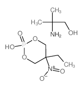 2-amino-2-methyl-propan-1-ol; 5-ethyl-2-hydroxy-5-nitro-1,3-dioxa-2$l^C9H21N2O7P-phosphacyclohexane 2-oxide Structure