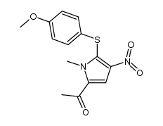2-acetyl-5-(4-methoxyphenylthio)-1-methyl-4-nitropyrrole结构式