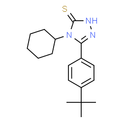 5-(4-tert-Butyl-phenyl)-4-cyclohexyl-4H-[1,2,4]triazole-3-thiol结构式