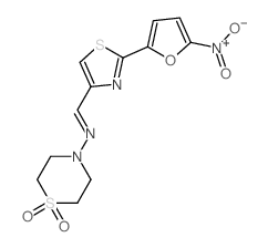 4-Thiomorpholinamine,N-[[2-(5-nitro-2-furanyl)-4-thiazolyl]methylene]-, 1,1-dioxide Structure