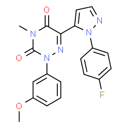 6-[1-(4-Fluorophenyl)-1H-pyrazol-5-yl]-2-(3-methoxyphenyl)-4-methyl-1,2,4-triazine-3,5(2H,4H)-dione结构式