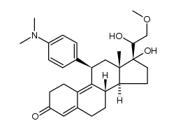 17α,20-dihydroxy-11β-[4-(N,N-dimethylamino)phenyl]-21-methoxy-19-norpregna-4,9-dien-3-one结构式