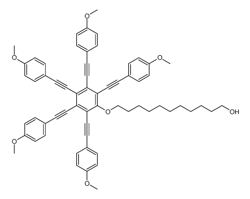 11-[2,3,4,5,6-pentakis[2-(4-methoxyphenyl)ethynyl]phenoxy]undecan-1-ol Structure