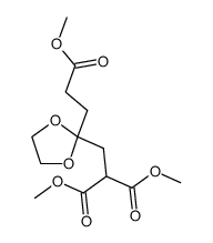 [2-(2-methoxycarbonyl-ethyl)-[1,3]dioxolan-2-ylmethyl]-malonic acid dimethyl ester结构式