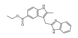 3-(1H-benzoimidazol-2-ylmethyl)-2-methyl-indole-5-carboxylic acid ethyl ester Structure