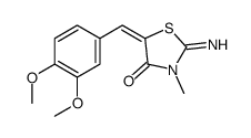 (5E)-5-(3,4-Dimethoxybenzylidene)-2-imino-3-methyl-1,3-thiazolidi n-4-one Structure