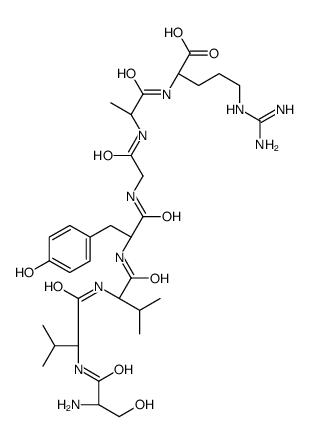 (2S)-2-[[(2S)-2-[[2-[[(2S)-2-[[(2S)-2-[[(2S)-2-[[(2S)-2-amino-3-hydroxypropanoyl]amino]-3-methylbutanoyl]amino]-3-methylbutanoyl]amino]-3-(4-hydroxyphenyl)propanoyl]amino]acetyl]amino]propanoyl]amino]-5-(diaminomethylideneamino)pentanoic acid Structure