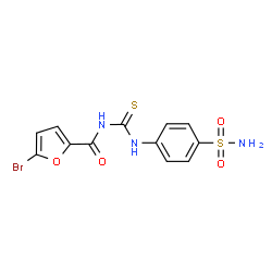 N-({[4-(aminosulfonyl)phenyl]amino}carbonothioyl)-5-bromo-2-furamide structure