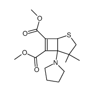 4,4-Dimethyl-5-pyrrolidin-1-yl-2-thia-bicyclo[3.2.0]hept-6-ene-6,7-dicarboxylic acid dimethyl ester结构式