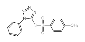 Benzenesulfonothioicacid, 4-methyl-, S-(1-phenyl-1H-tetrazol-5-yl) ester Structure