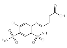 3-(4-chloro-10-hydroxy-10-oxo-3-sulfamoyl-10$l^{6}-thia-7,9-diazabicyclo[4.4.0]deca-1,3,5,7,9-pentaen-8-yl)propanoic acid结构式