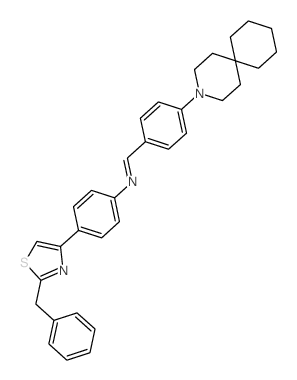 Benzenamine,N-[[4-(3-azaspiro[5.5]undec-3-yl)phenyl]methylene]-4-[2-(phenylmethyl)-4-thiazolyl]- Structure