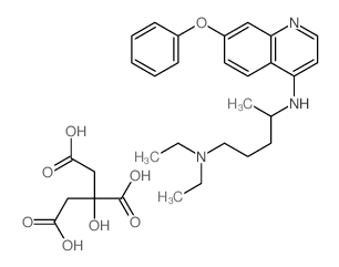 N,N-diethyl-N-(7-phenoxyquinolin-4-yl)pentane-1,4-diamine; 2-hydroxypropane-1,2,3-tricarboxylic acid structure