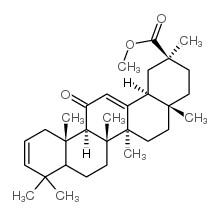 Oleana-2,12-dien-29-oic acid, 11-oxo-, methyl ester, (20alpha)- Structure