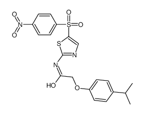 N-[5-(4-nitrophenyl)sulfonyl-1,3-thiazol-2-yl]-2-(4-propan-2-ylphenoxy)acetamide结构式