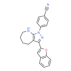 Benzonitrile, 4-[3-(2-benzofuranyl)-5,6,7,8-tetrahydropyrazolo[3,4-b]azepin-1(4H)-yl]- (9CI)结构式